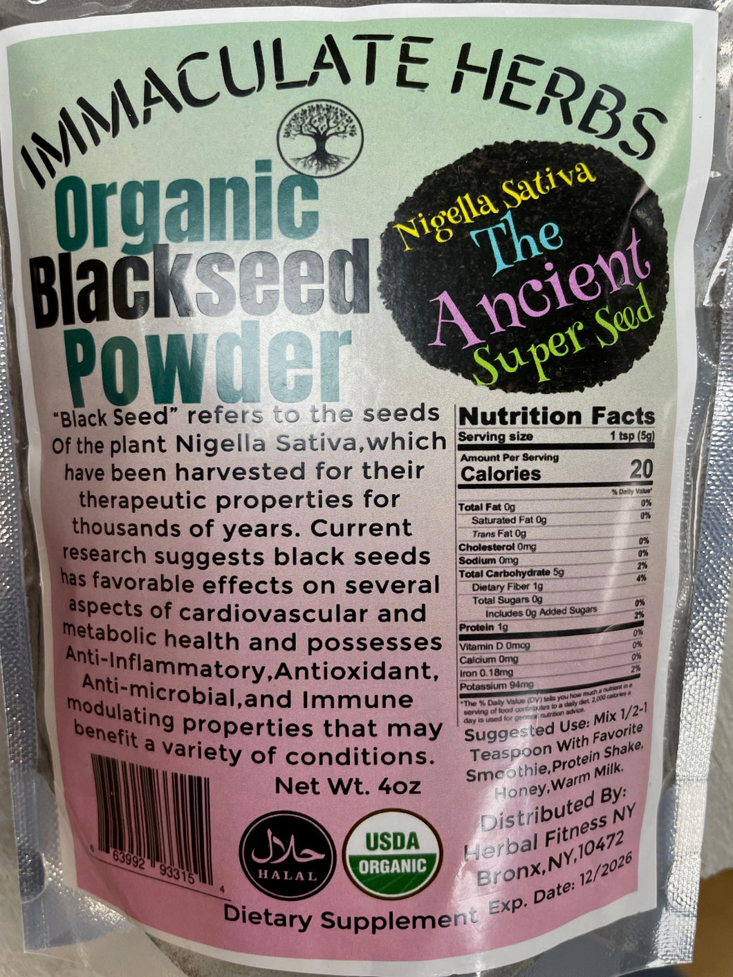 Immaculate Herbs - Blackseed Powder